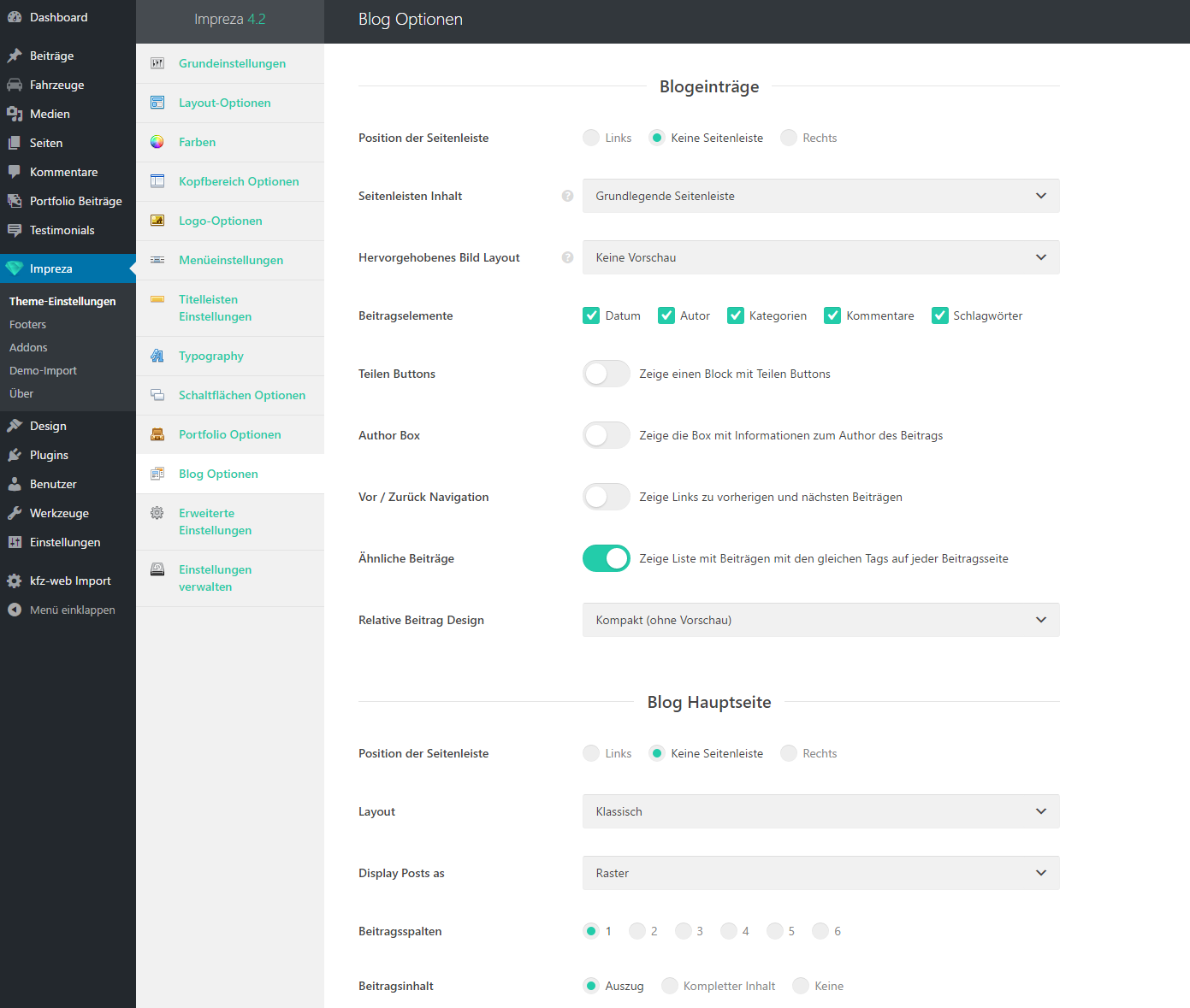 kfz-web-impreza-backend-optionen